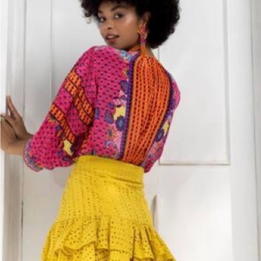 Banana By Jyoti  Viscose Emilia Peasant Vibrant Multicolor Oversize With Beads L - Picture 2 of 9